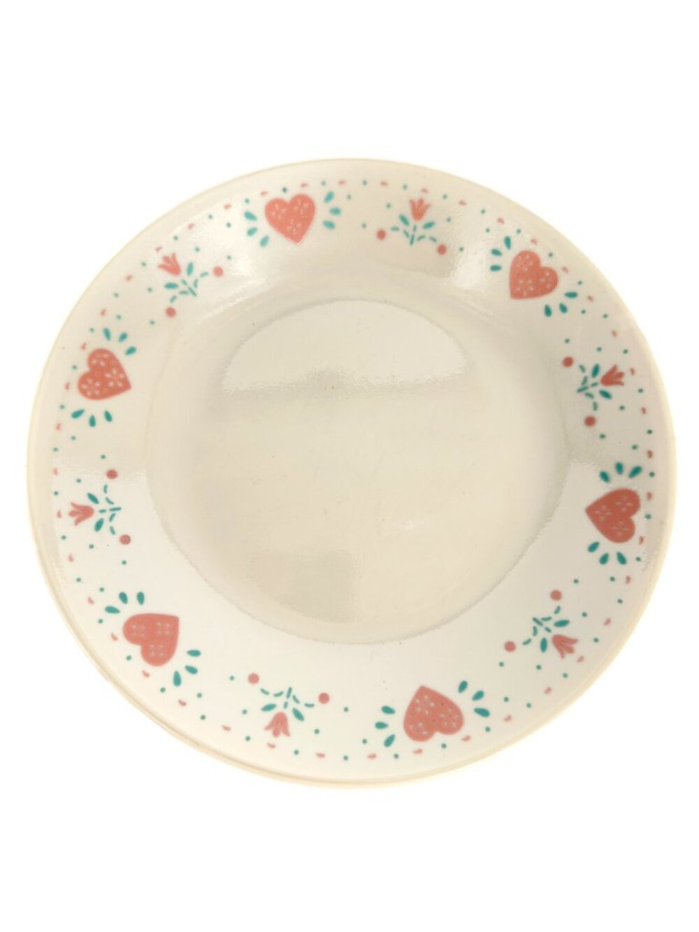 Corelle Forever Yours Heart Tulip Dessert Plate Cream Pink Set of 6 Vintage